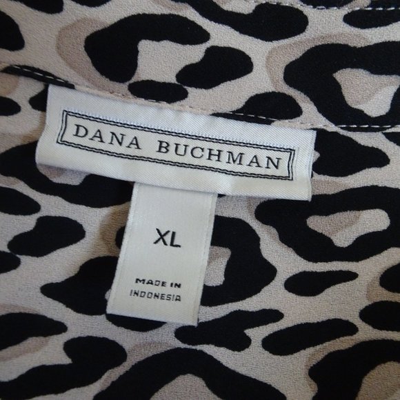 Dana Buchman Front Button Long Sleeve Shirt/Blouse-Animal Print-Size XL - Picture 7 of 9